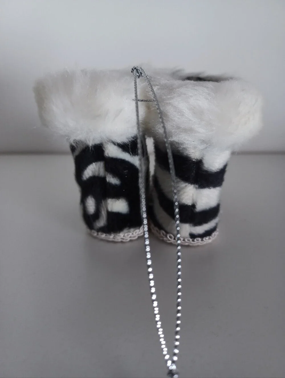 Christmas Zebra Print Boots Ornament Collectible Gift Holiday Decor Animal Print